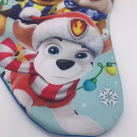 Paw Parol Christmas Stocking 16” Blue With Red Faux Fur NWT - Picture 4 of 7